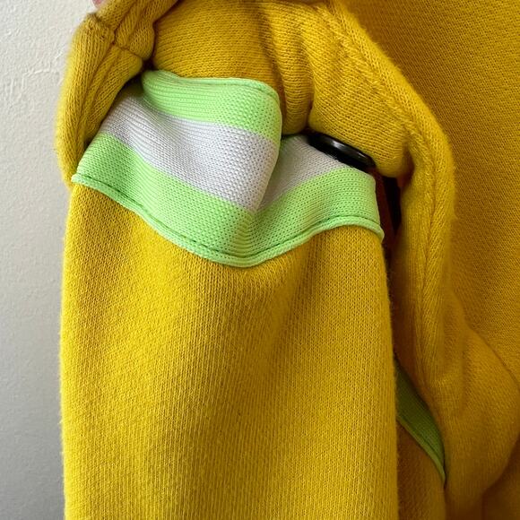 NIKE Yellow Green Cropped Sweatshirt Cotton Snap Detachable Sleeve Size Medium M - Picture 7 of 14
